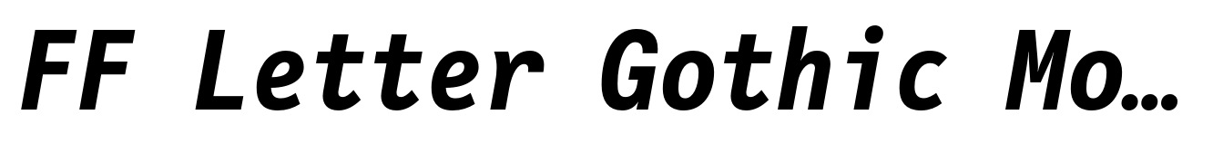 FF Letter Gothic Mono Pro Bold Italic